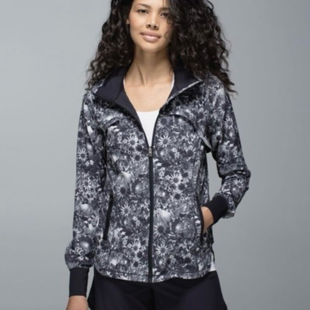 Lululemon Athletica Black and White Bomber Jacket